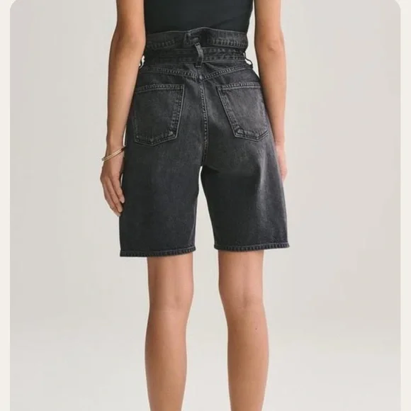 NWT AGOLDE x REVOLVE Black Reworked 90s Short Cinched Waist in Pave, Size 31 - Picture 5 of 11